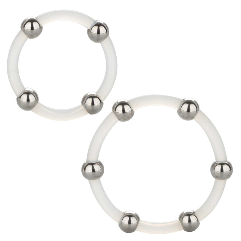 Calexotics Lot de 2 Cockrings Transparents avec Billes